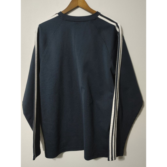 Men's Vintage Adidas Navy XL Tracksuit Sweatshirt 3 White Stripes 2008 - Picture 2 of 9